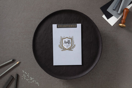 Modern Minimalist Floral Wedding Invitation Suite