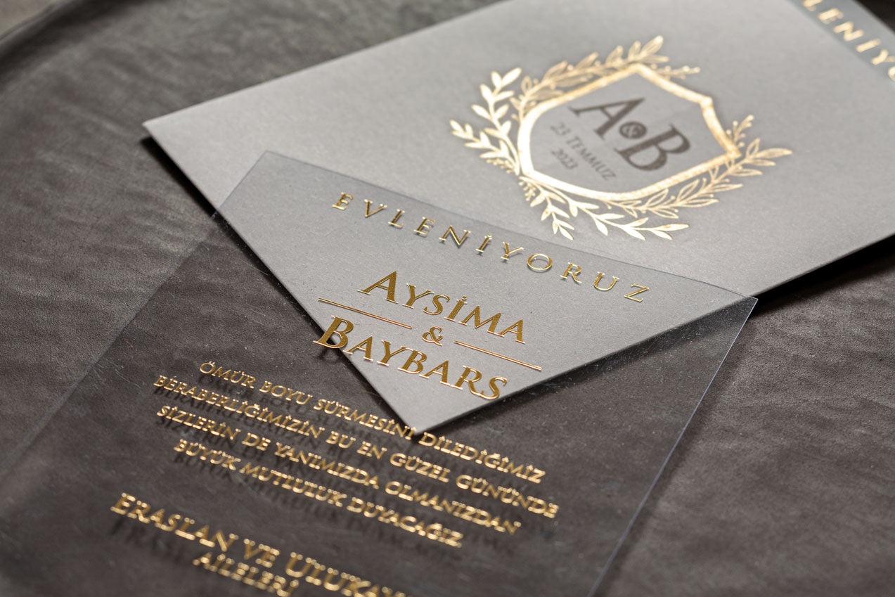 Modern Minimalist Floral Wedding Invitation Suite