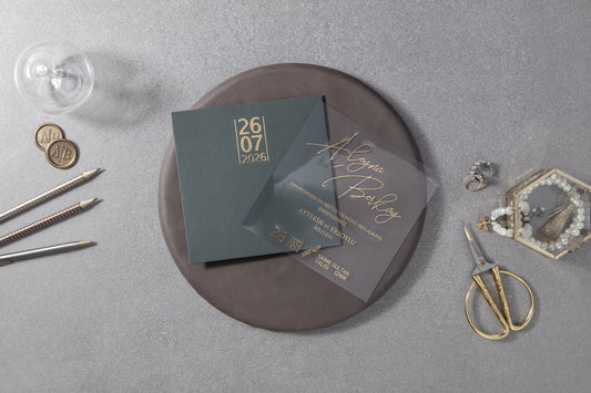 Modern Botanical Wedding Invitation Suite