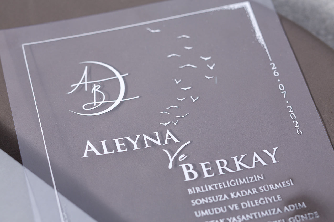 Elegant Vertical Lace Wedding Invitation Suite