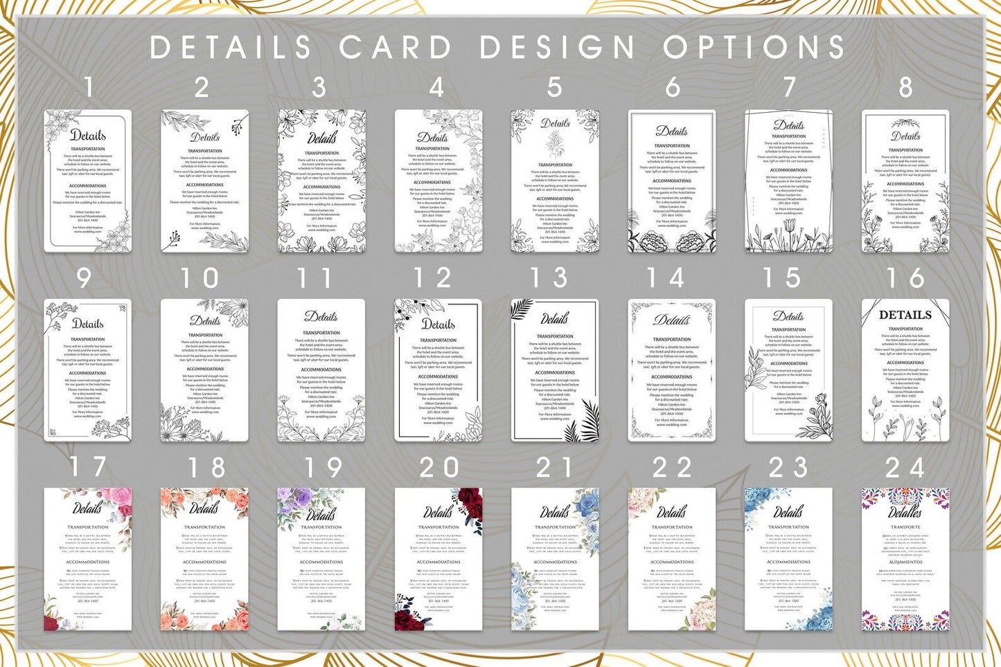 Elegant Minimalist Frame Wedding Invitation Suite