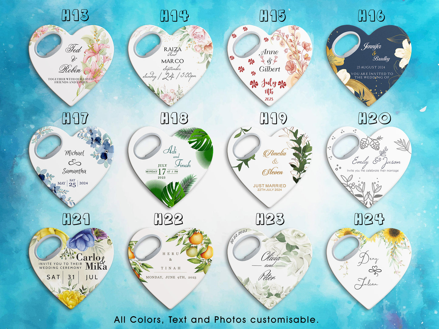Heart Wedding Bottle Opener Favors: Personalized Save the Date Magnet - Image 3