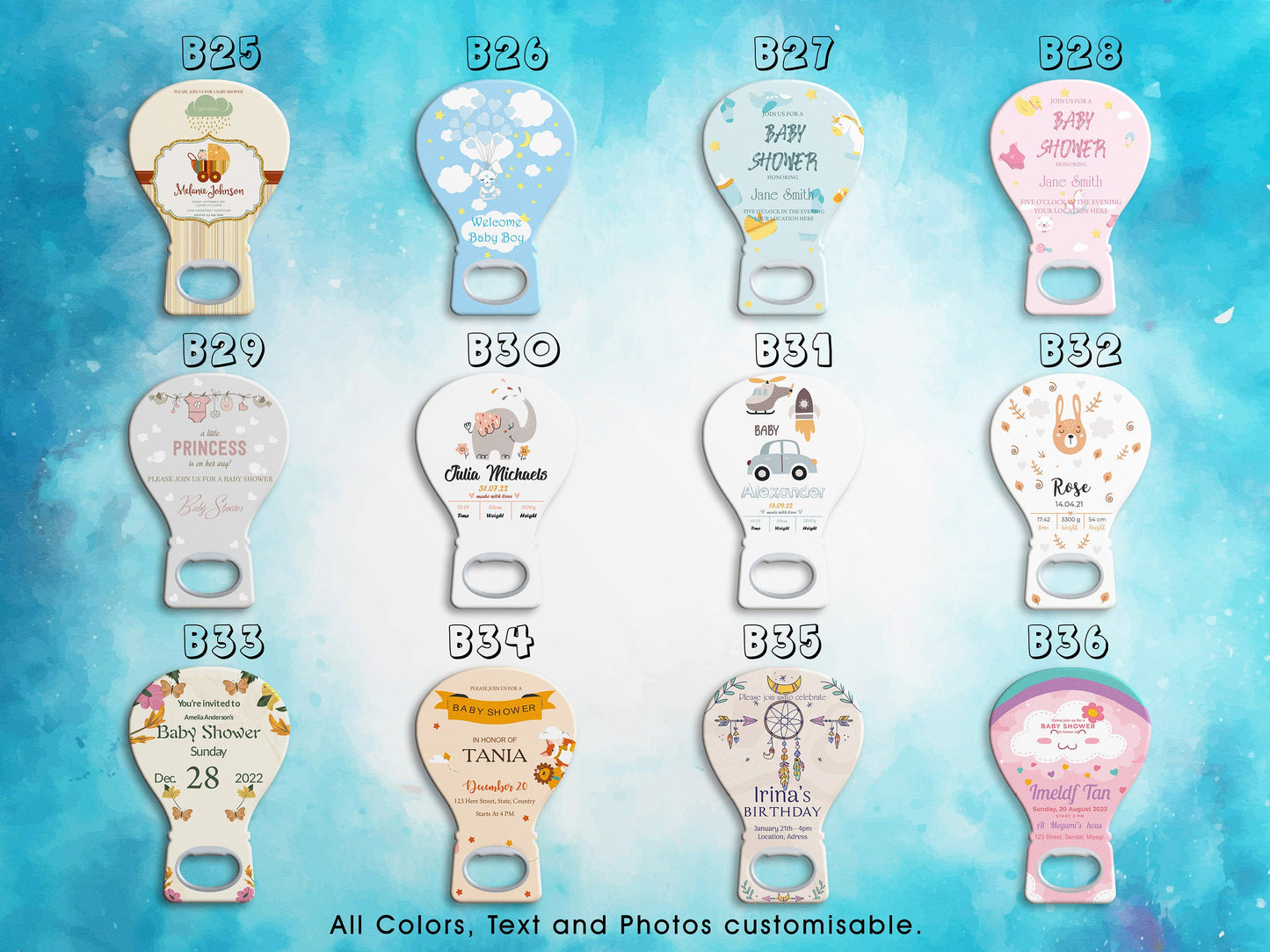 Balloon Baby Shower Bottle Opener Favors: Princess Design - Image 4