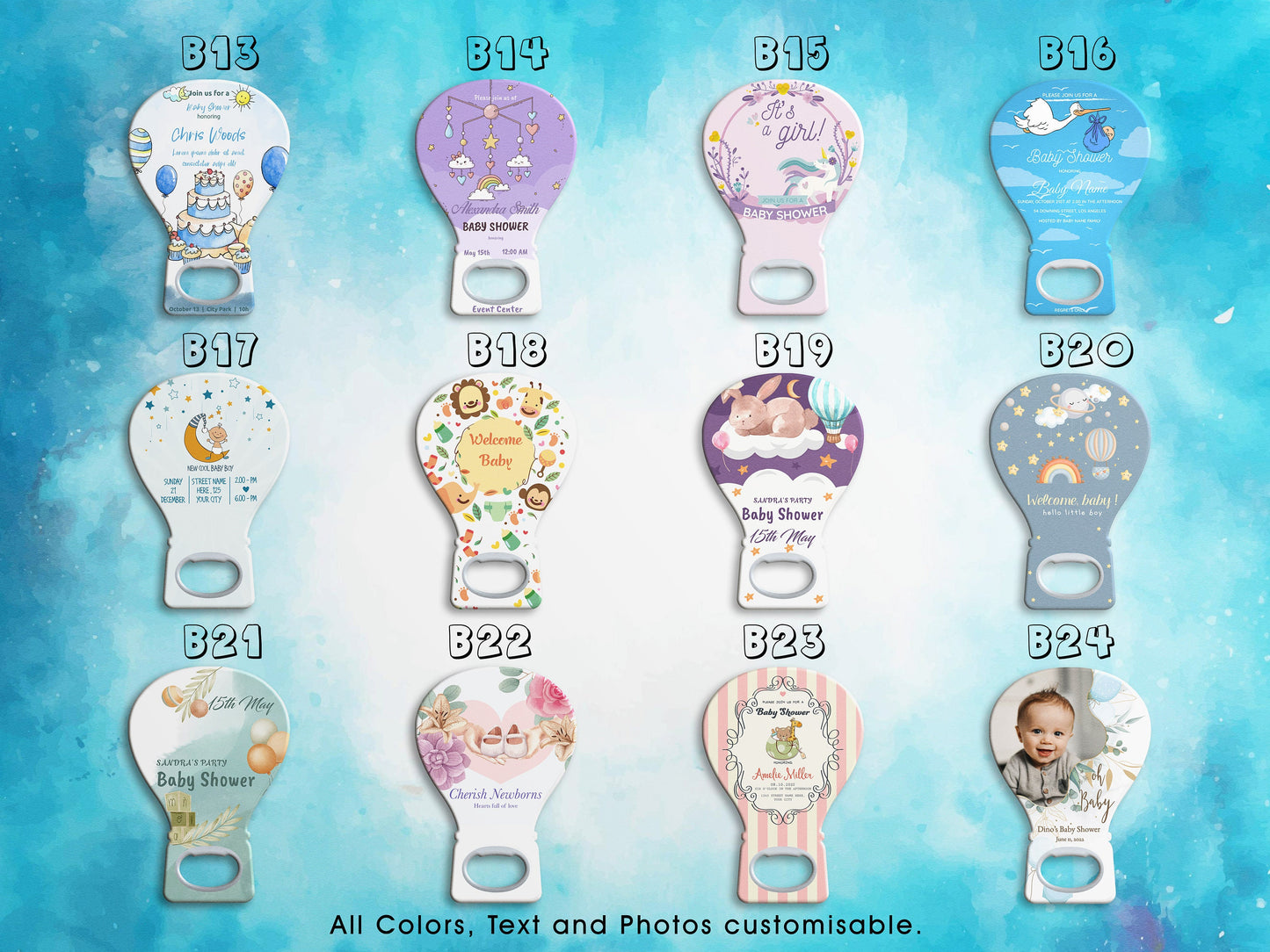 Balloon Baby Shower Bottle Opener Favors: Princess Design - Image 3
