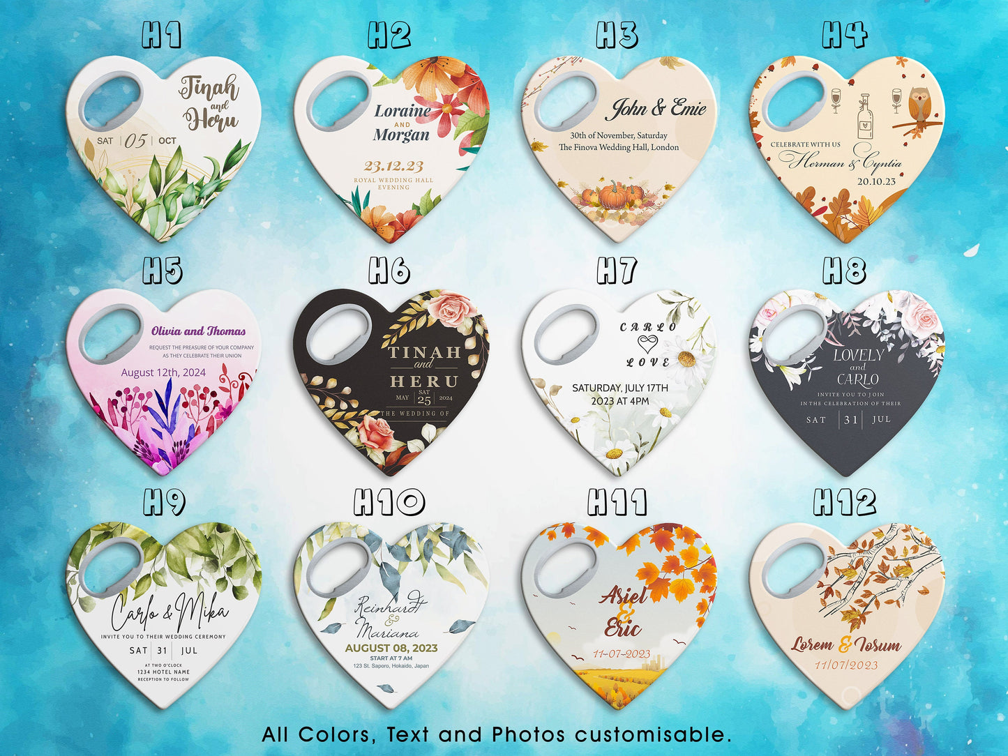Heart Wedding Favor Bottle Opener Magnet: Personalized Thank You Gift - Image 2