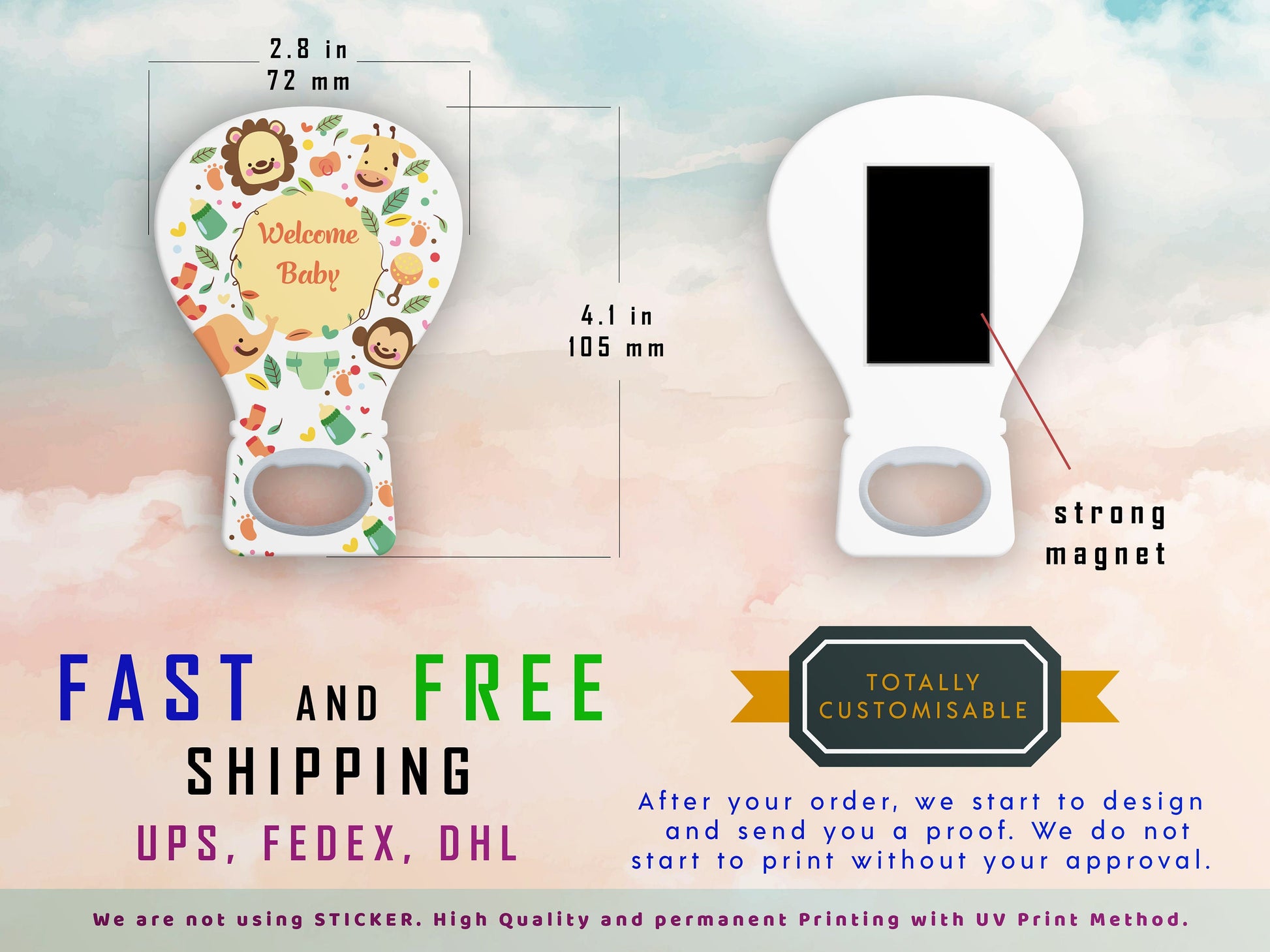 Custom Magnet Bottle Opener: Baby Shower Favors in Bulk - Image 5
