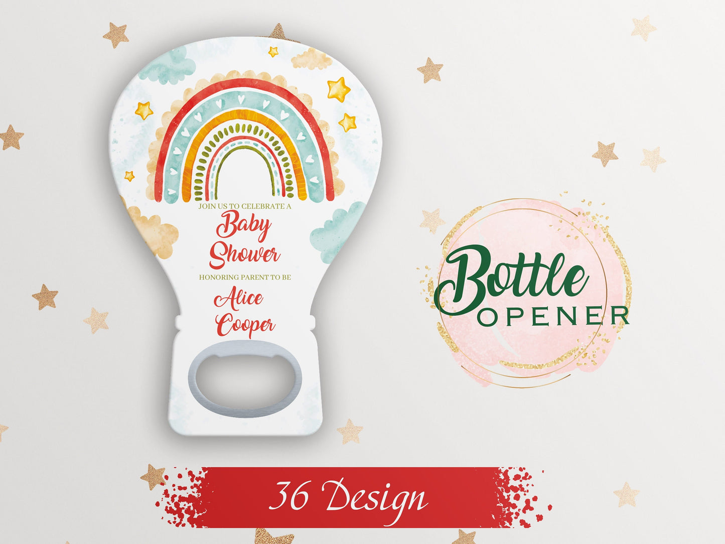 Custom Baby Shower Bottle Opener Magnet: Unique Party Favors - Image 1