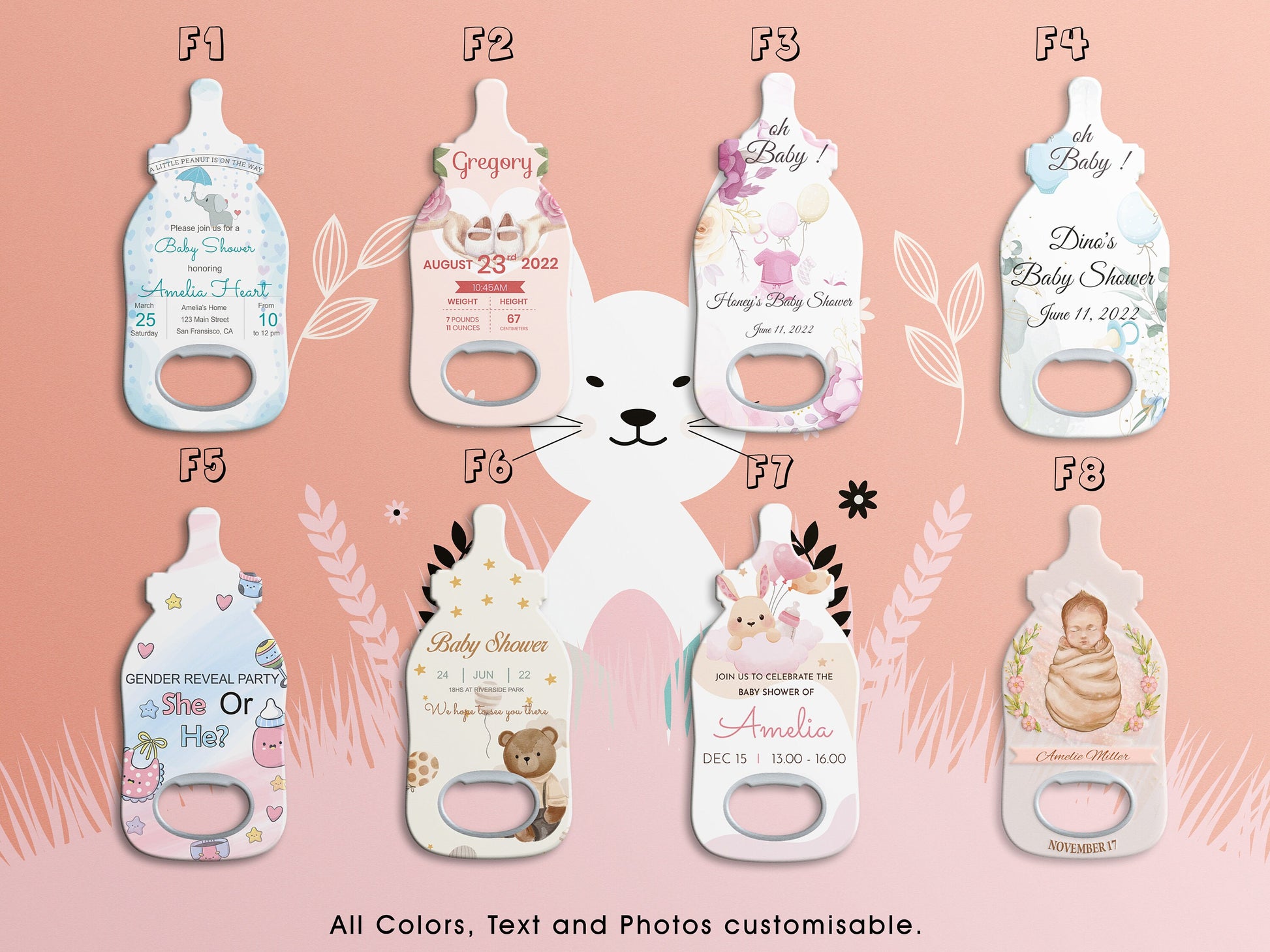 Custom Baby Shower Bottle Opener Magnet Favors - Image 2