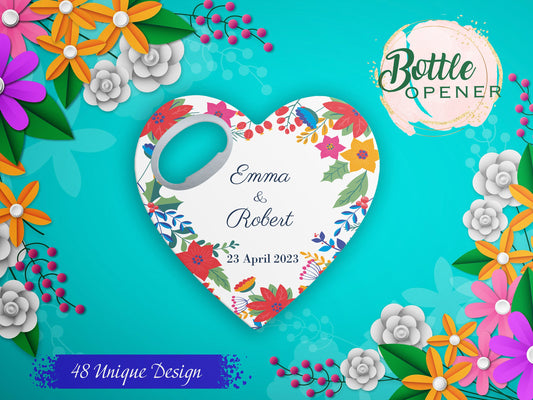 Quinceañera Sweet 16 Favors: Heart Magnet Bottle Opener - Image 1