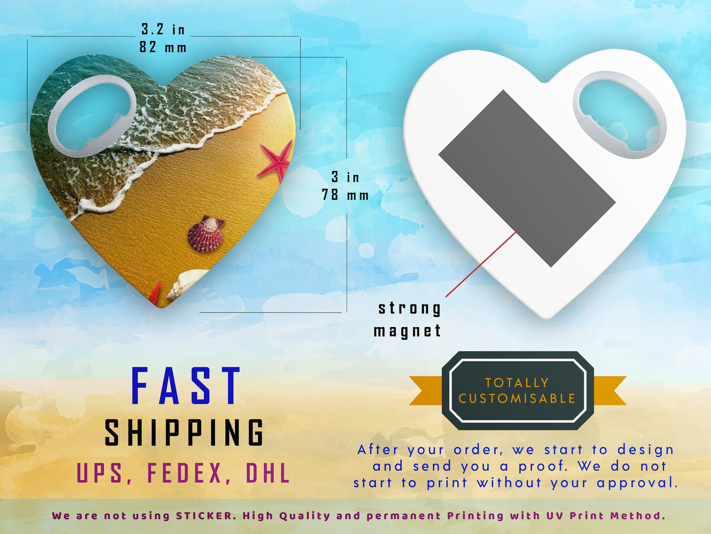 Custom Heart Bottle Opener Magnet: Wedding Favor Souvenir - Image 4