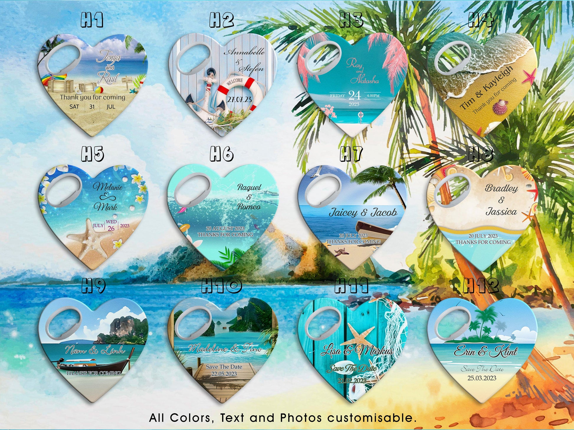 Custom Heart Bottle Opener Magnet: Wedding Favor Souvenir - Image 2
