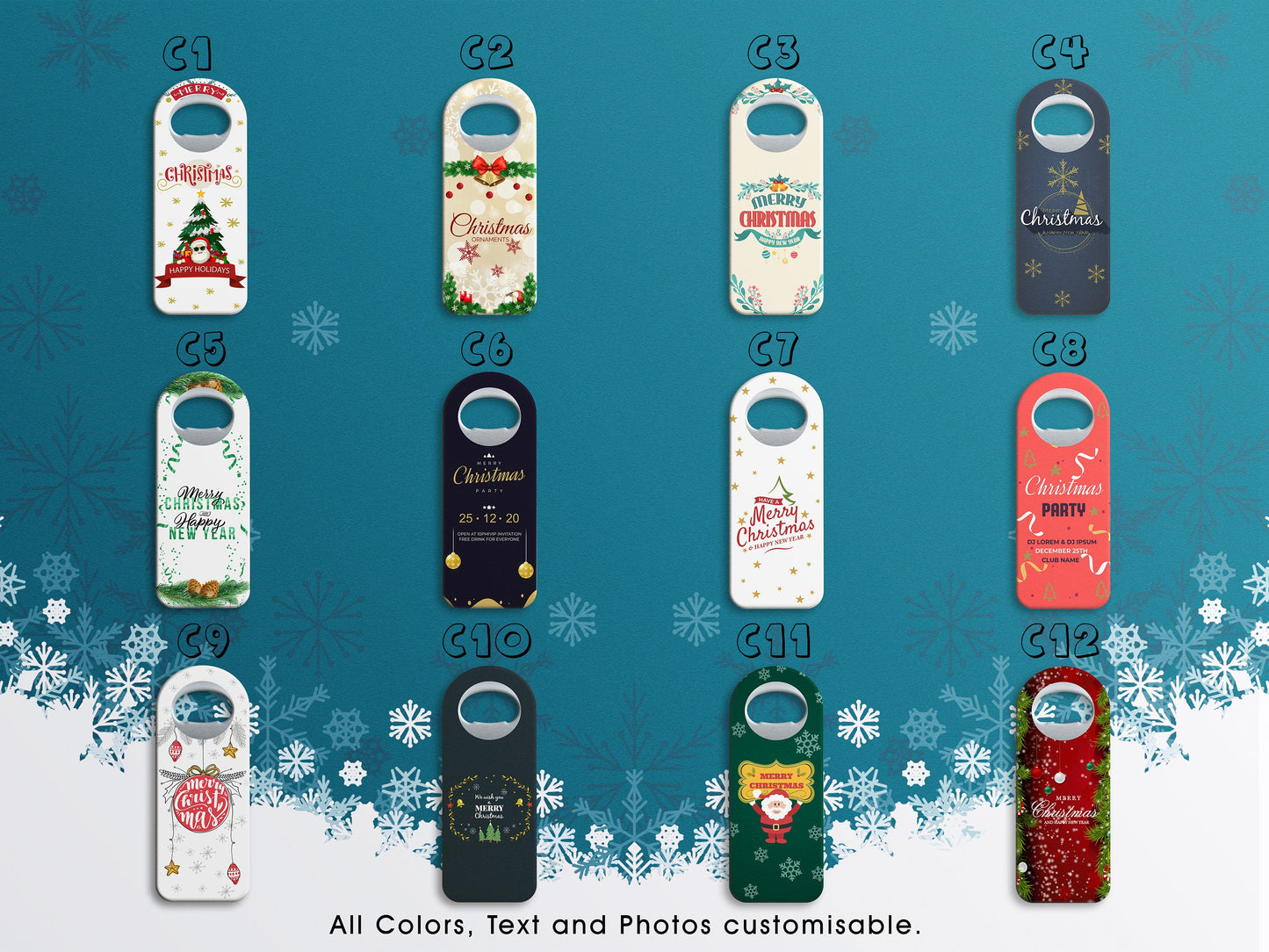Customizable Christmas Bottle Opener Magnet: Party Favor Souvenir - Image 2