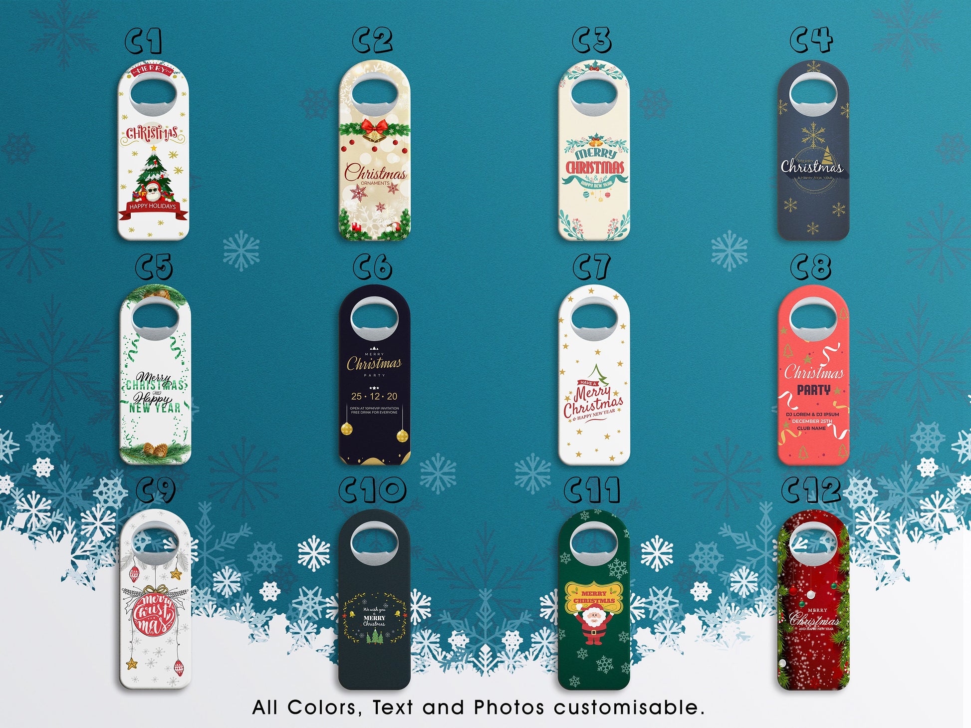 Customizable Christmas Bottle Opener Magnet: Party Favor Souvenir - Image 2