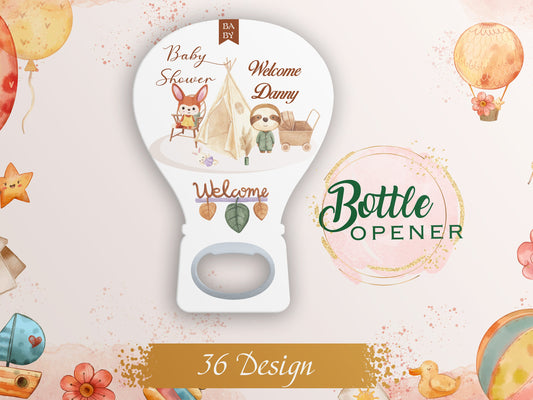 Personalized Baby Shower Magnet Favors: Balloon Design Bottle Opener - Image 1