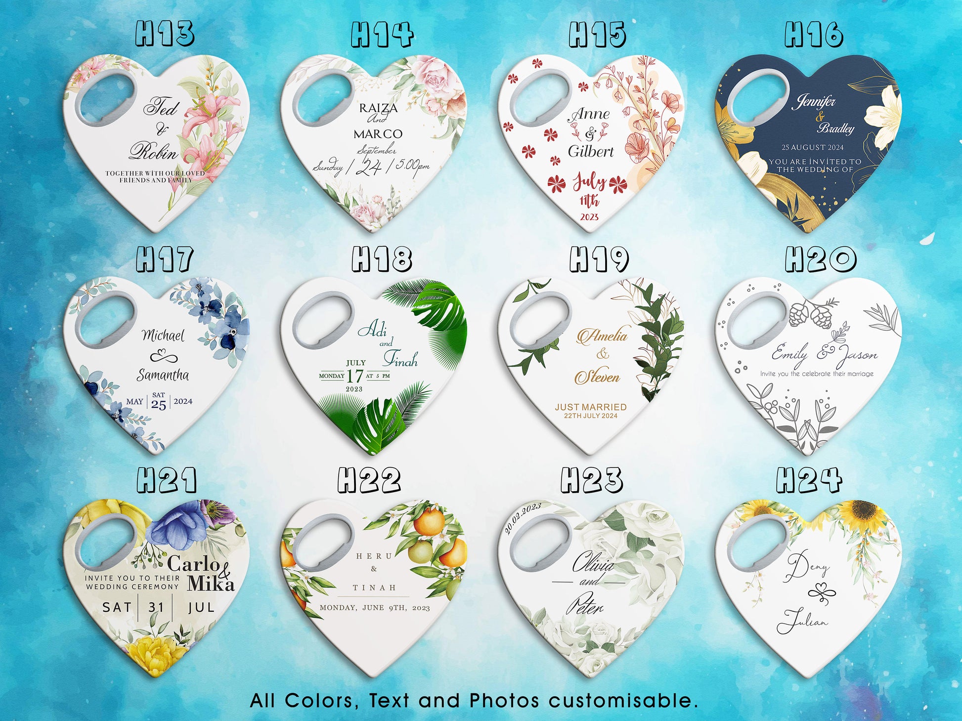 Personalized Heart Magnet Bottle Opener: Rustic Wedding Favors - Image 3
