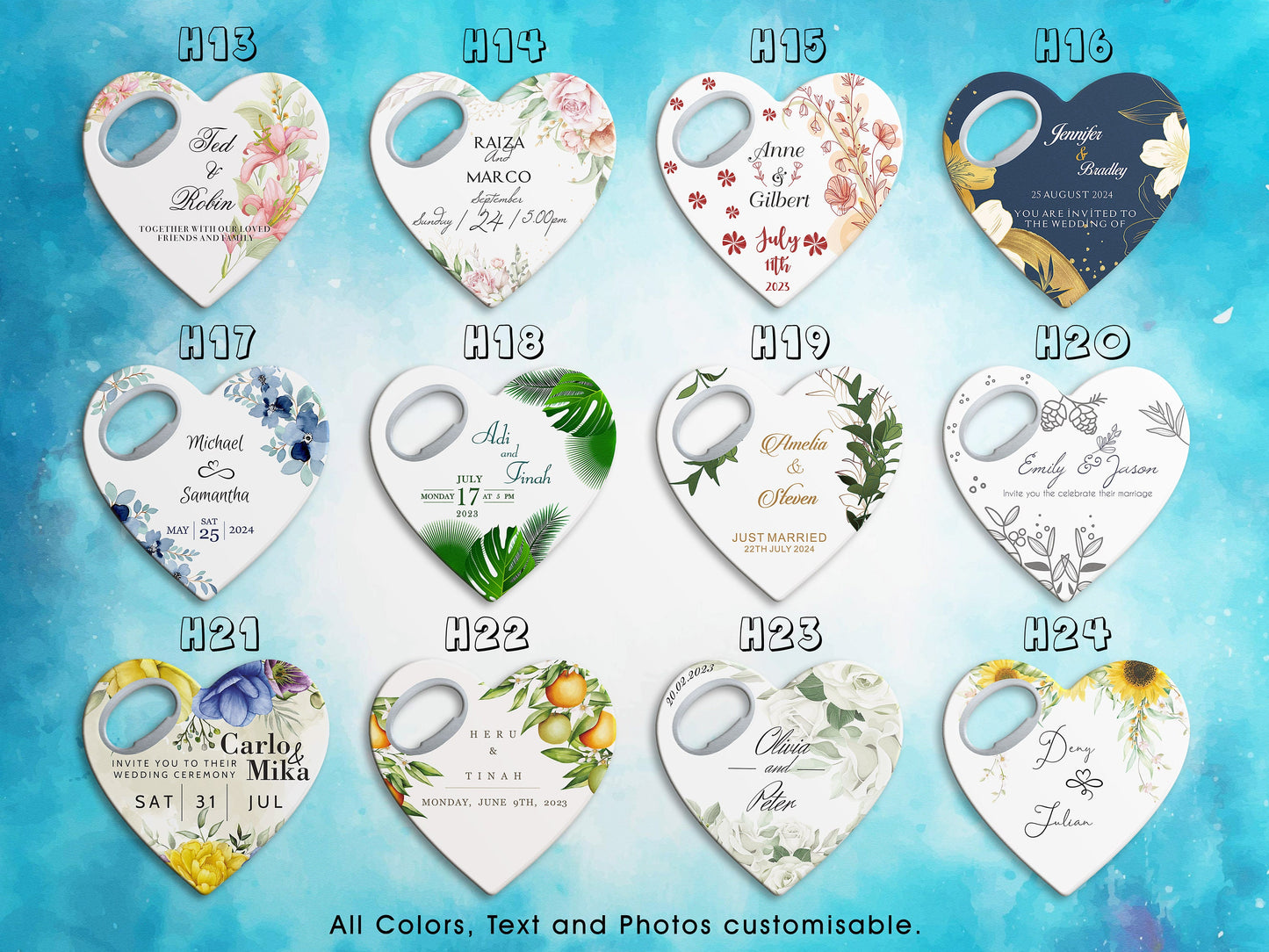 Heart Wedding Favor: Personalized Bottle Opener Magnet - Image 3
