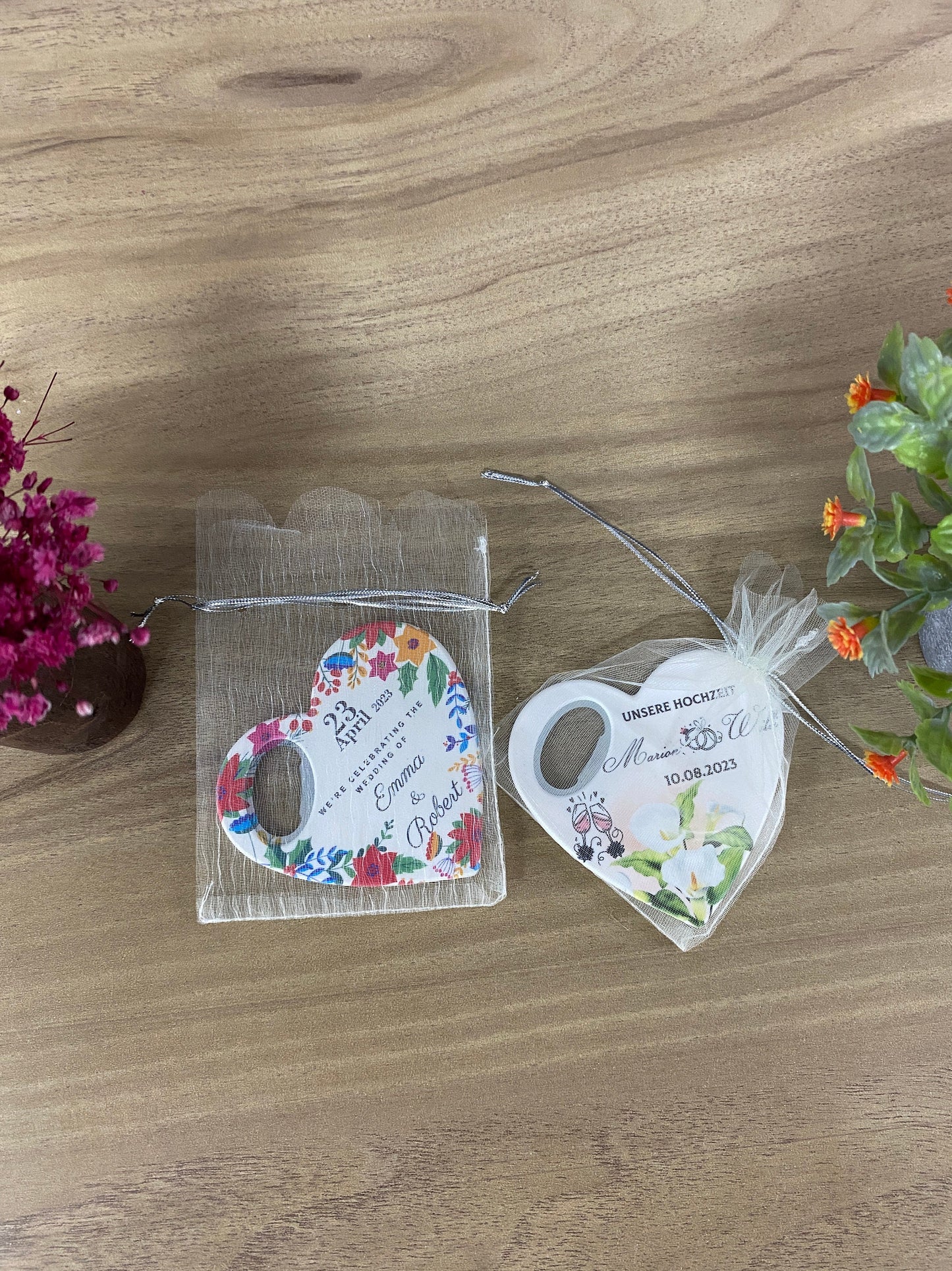 Personalized Heart Magnet Bottle Opener: Custom Wedding Favor - Image 6