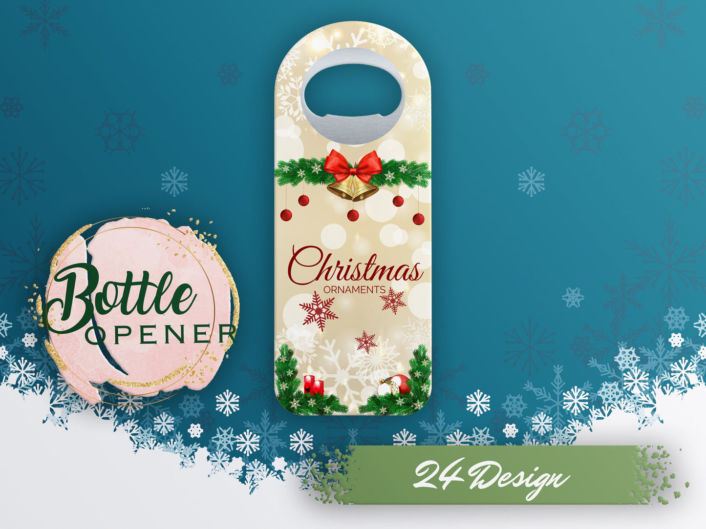 Customizable Christmas Bottle Opener Magnet: Party Favor Souvenir - Image 1