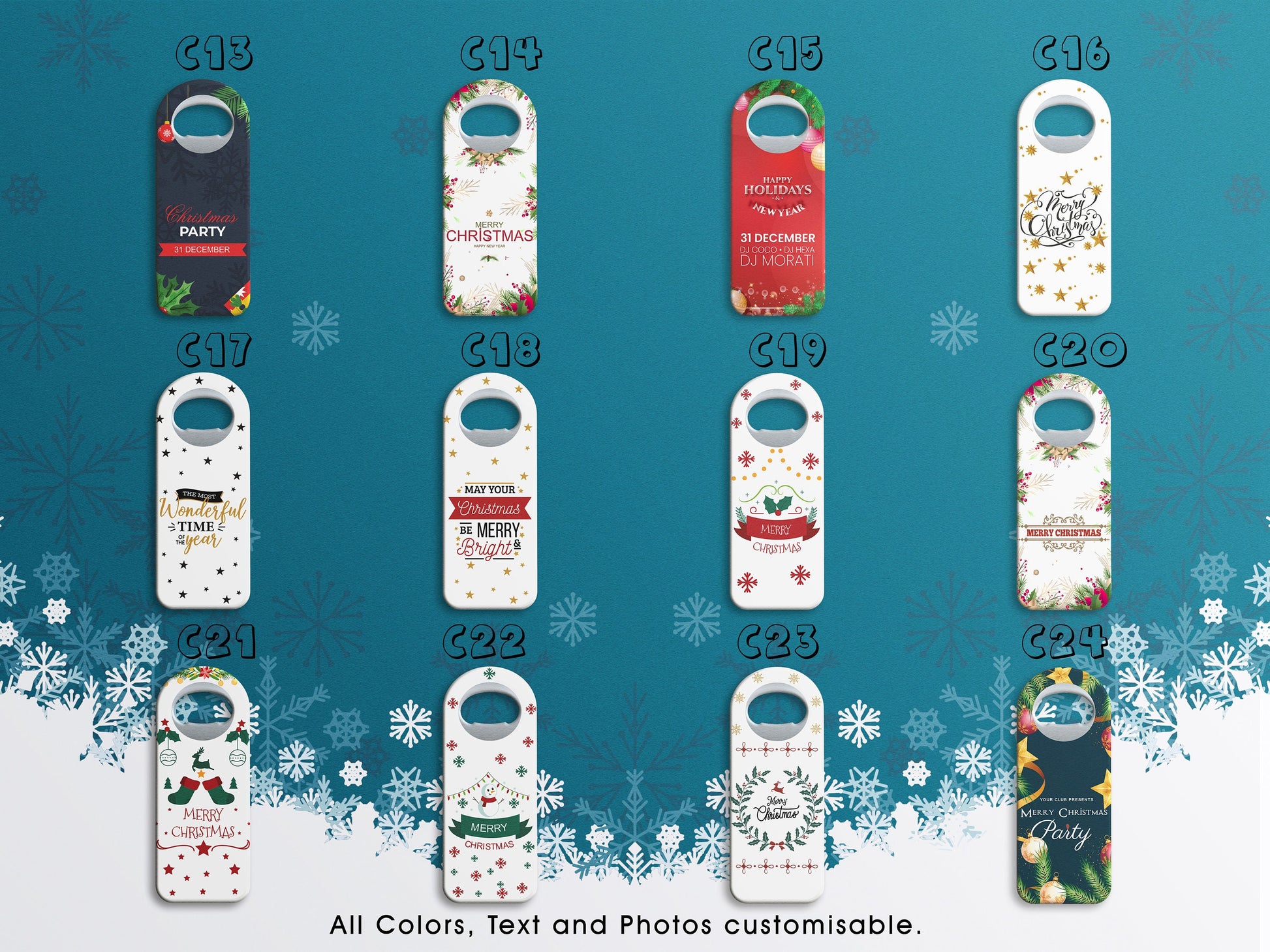Customizable Christmas Bottle Opener Magnet: Party Favor Souvenir - Image 3