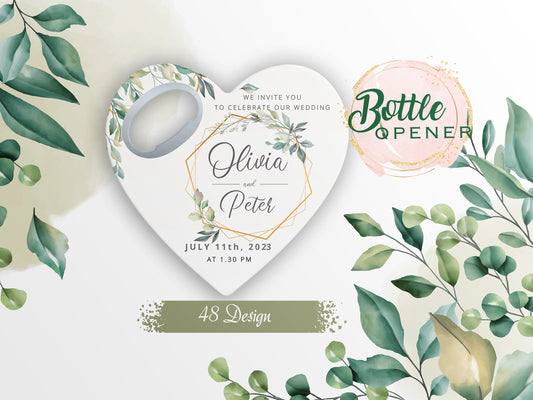 Heart Save The Date Magnet: Custom Floral Wedding Favor - Image 1
