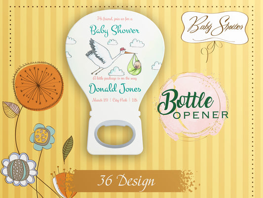 Custom Hot Air Balloon Magnet Bottle Opener: Baby Shower Favor - Image 1