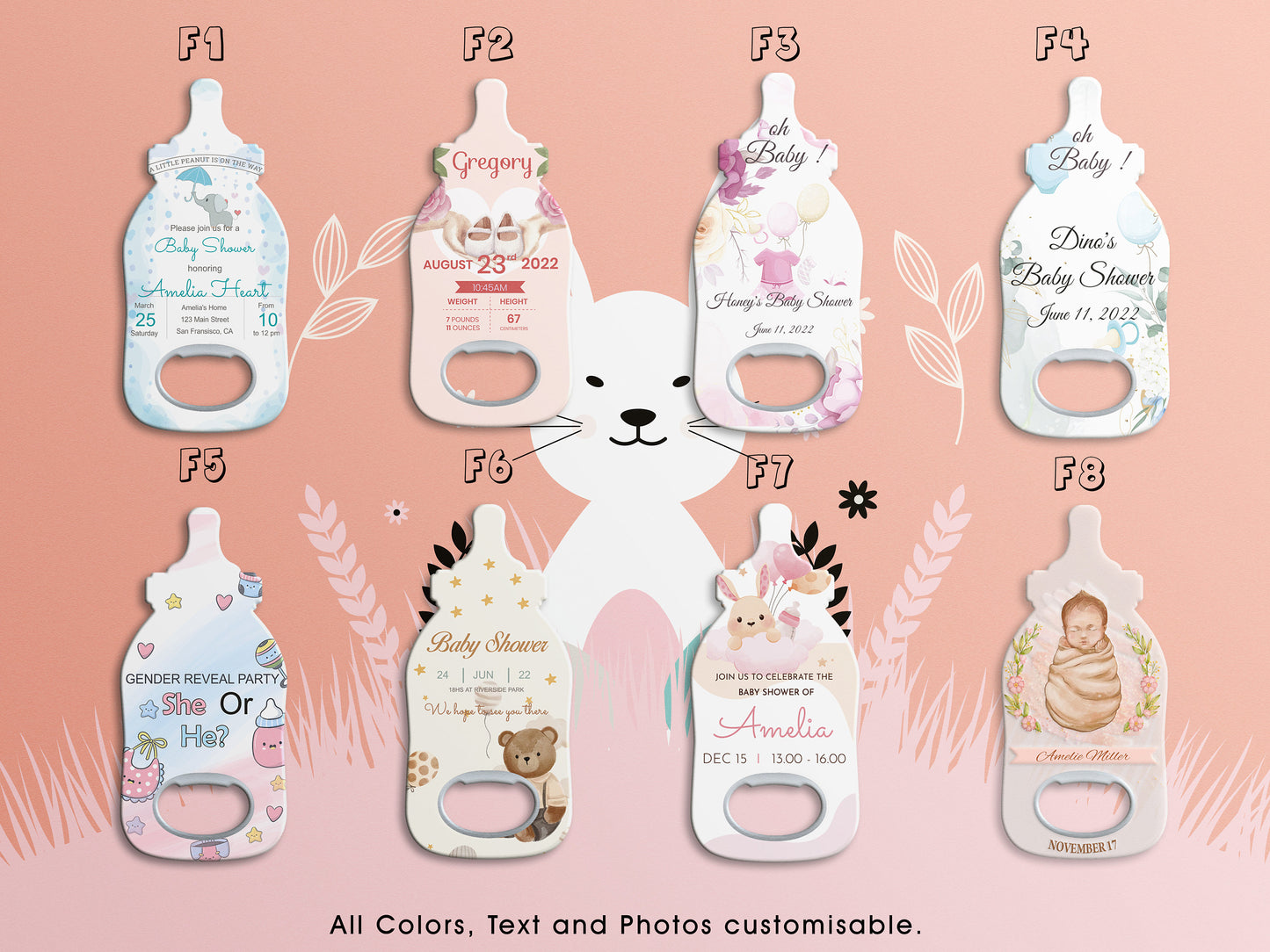 Personalized Baby Shower Magnet Bottle Opener Favors - Image 2