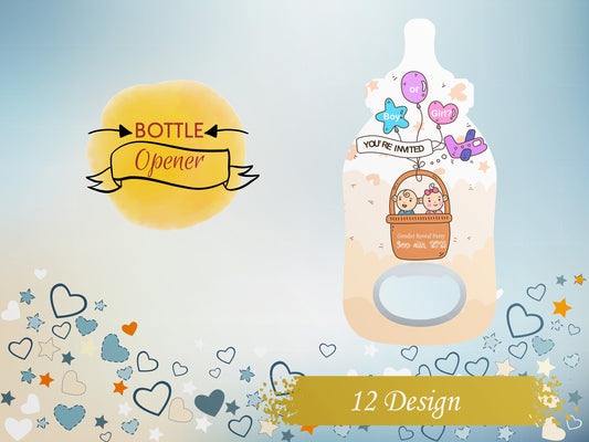 Customizable Baby Bottle Opener Magnet: Baby Shower Favor - Image 1