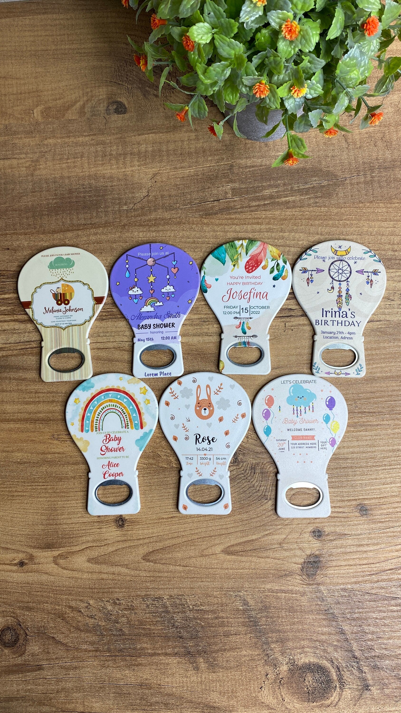 Personalized Baby Shower Magnet Bottle Opener Favors: Balloon Design - Image 5