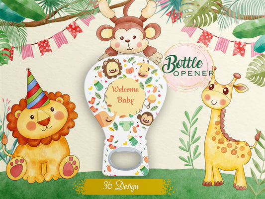 Personalized Baby Shower Magnet Bottle Opener Favors: Balloon Design - Image 1