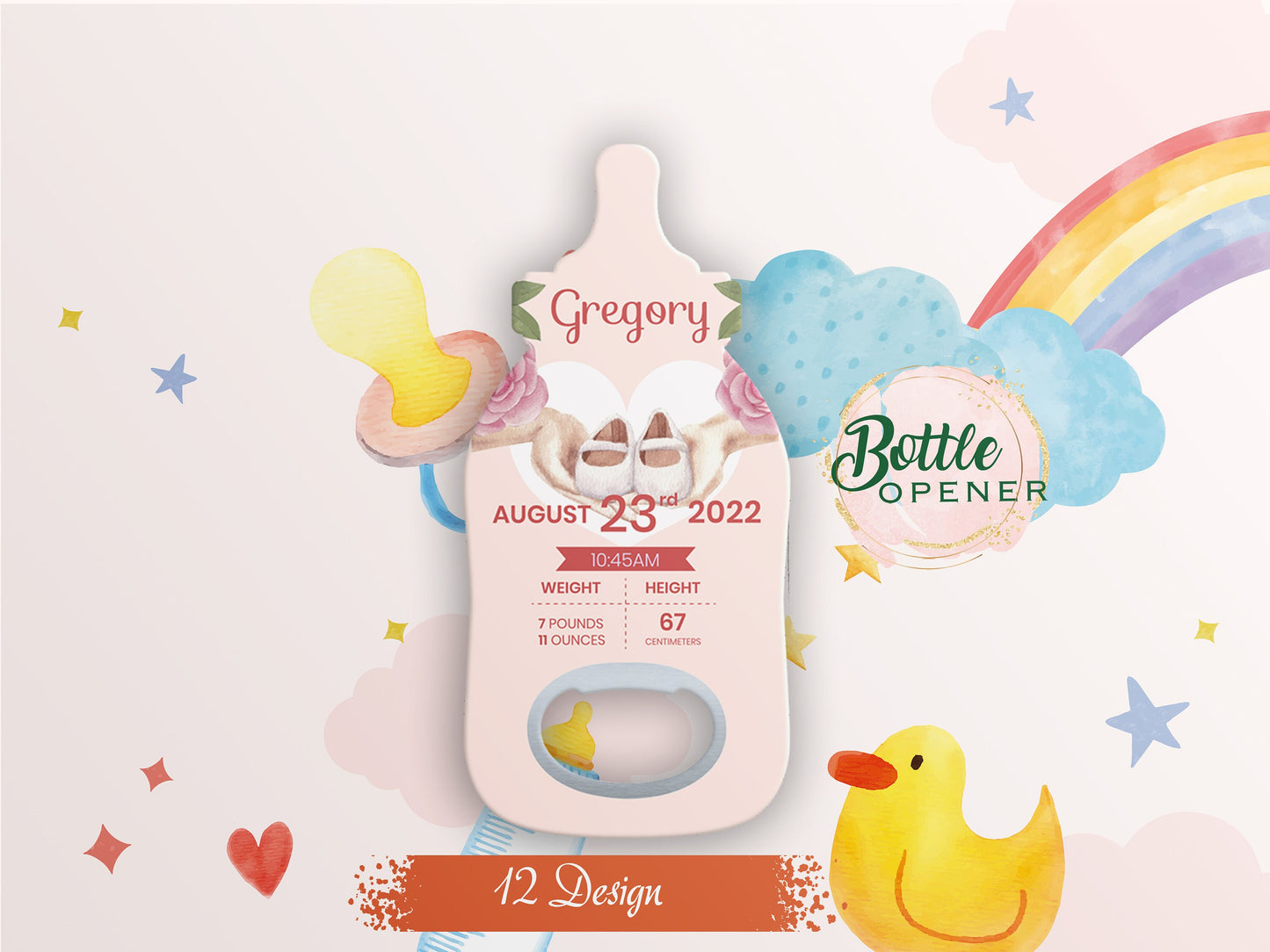 Personalized Baby Feeder Bottle Opener: Custom Shower Favors - Image 1