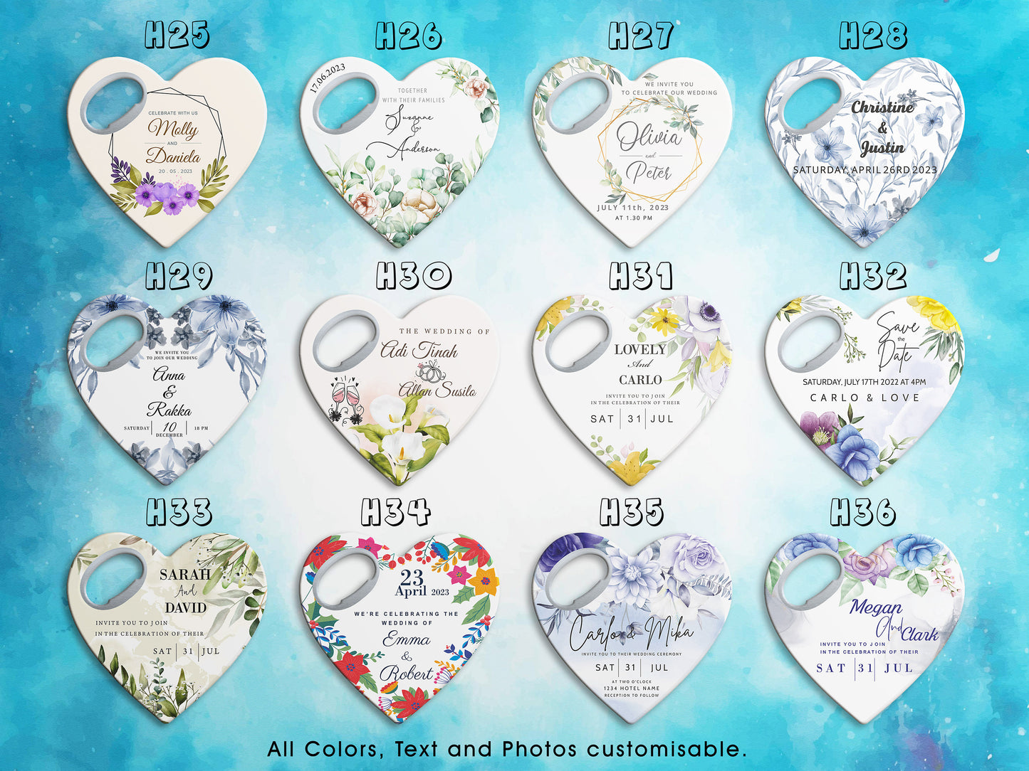 Heart Wedding Favor: Personalized Bottle Opener Magnet - Image 4