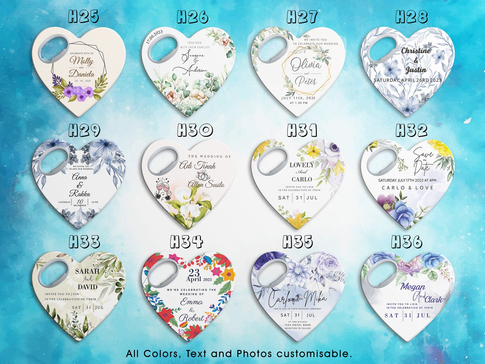 Personalized Heart Magnet Bottle Opener: Rustic Wedding Favors - Image 4