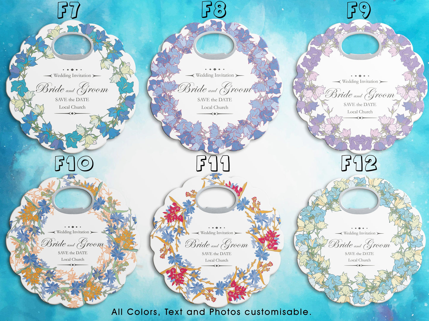 Personalized Flower Magnet Bottle Opener: Custom Wedding Favor - Image 3