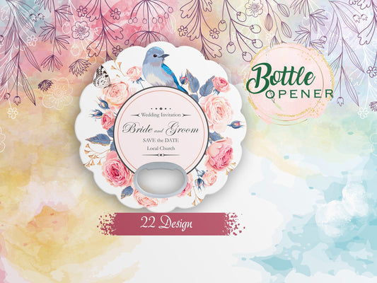 Personalized Flower Magnet Bottle Opener: Custom Wedding Favor - Image 1