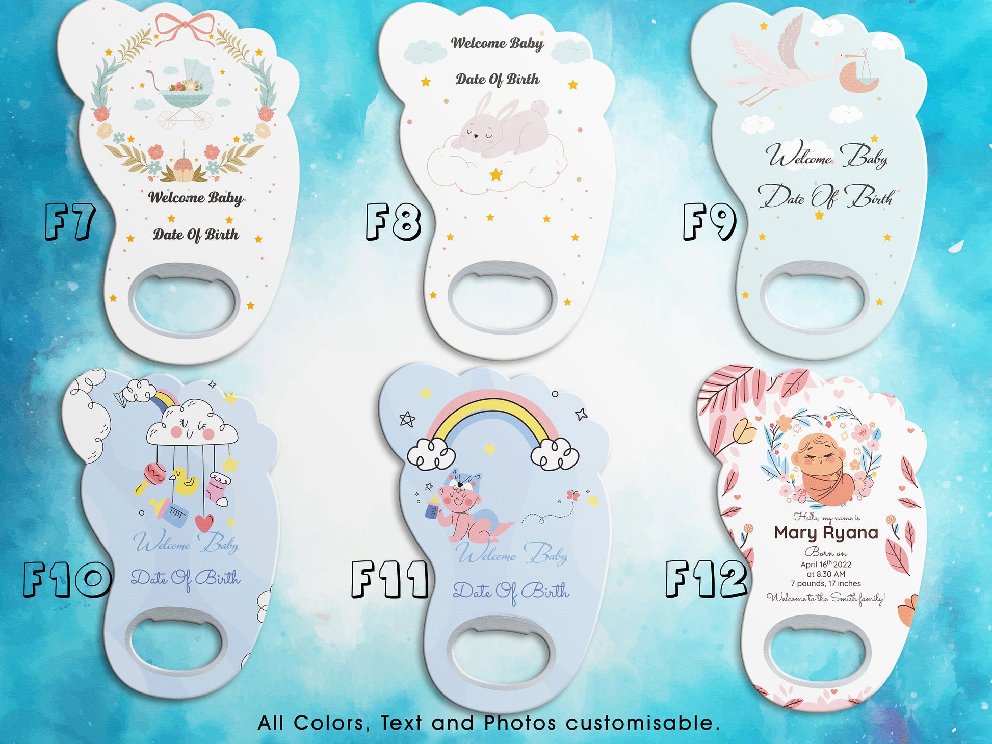 Foot Shaped Magnet Bottle Opener: Personalized Baby Shower Favor - Image 3