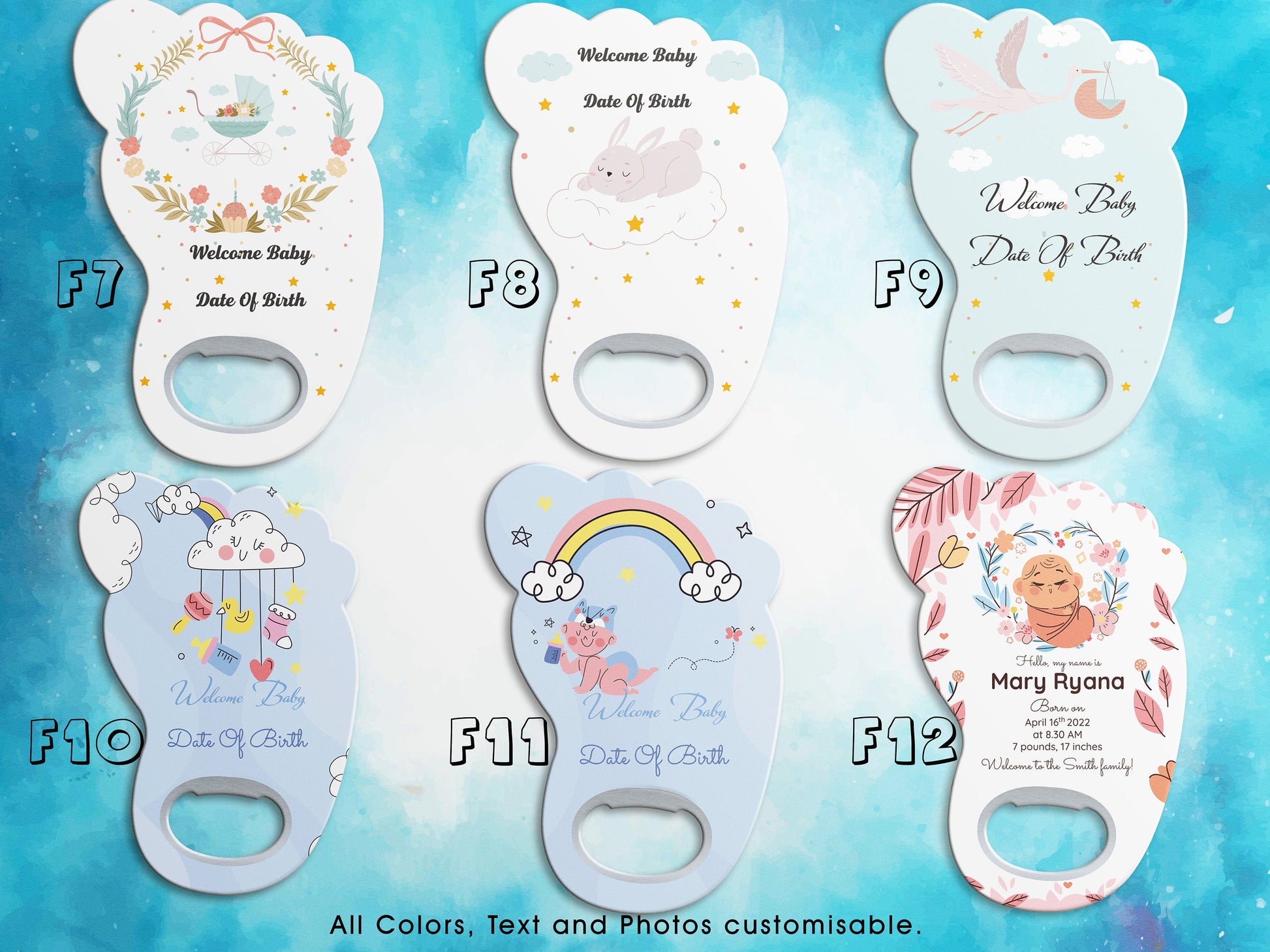 Baby Foot Bottle Opener Magnet: 1st Birthday Favor - Image 3