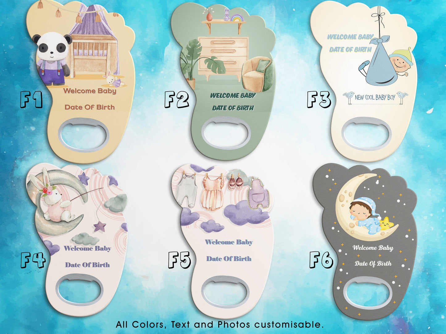 Baby Foot Bottle Opener Magnet: 1st Birthday Favor - Image 2