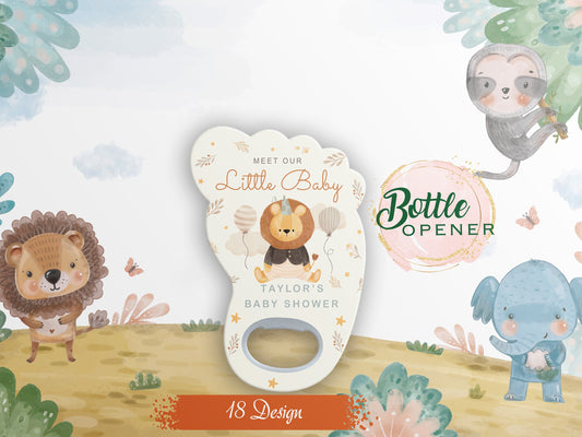 Personalized Footprint Magnet Bottle Opener: Baby Shower Favors - Image 1