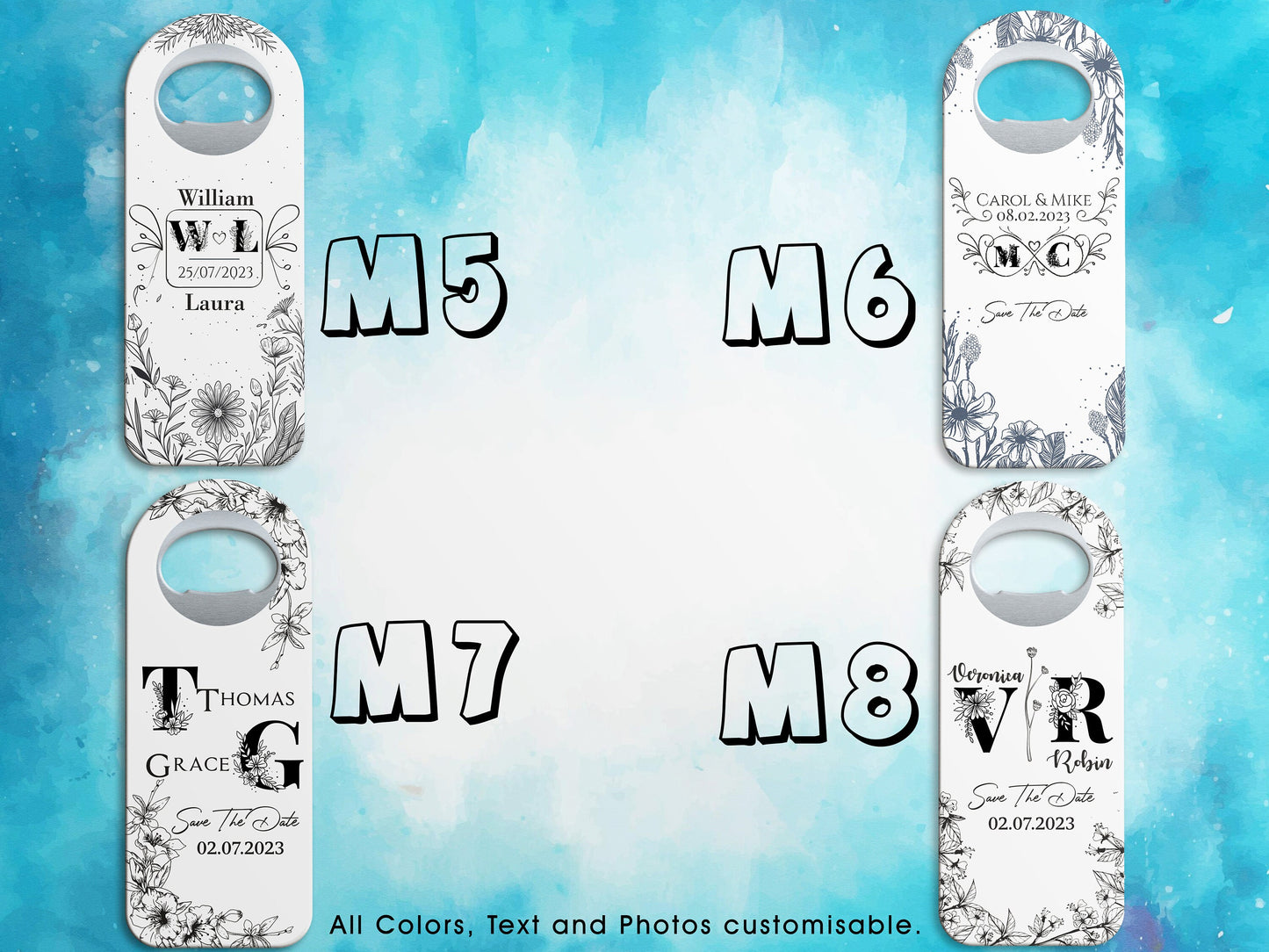 Customizable Wedding Favor: Rectangle Magnetic Bottle Opener, Save The Date - Image 3