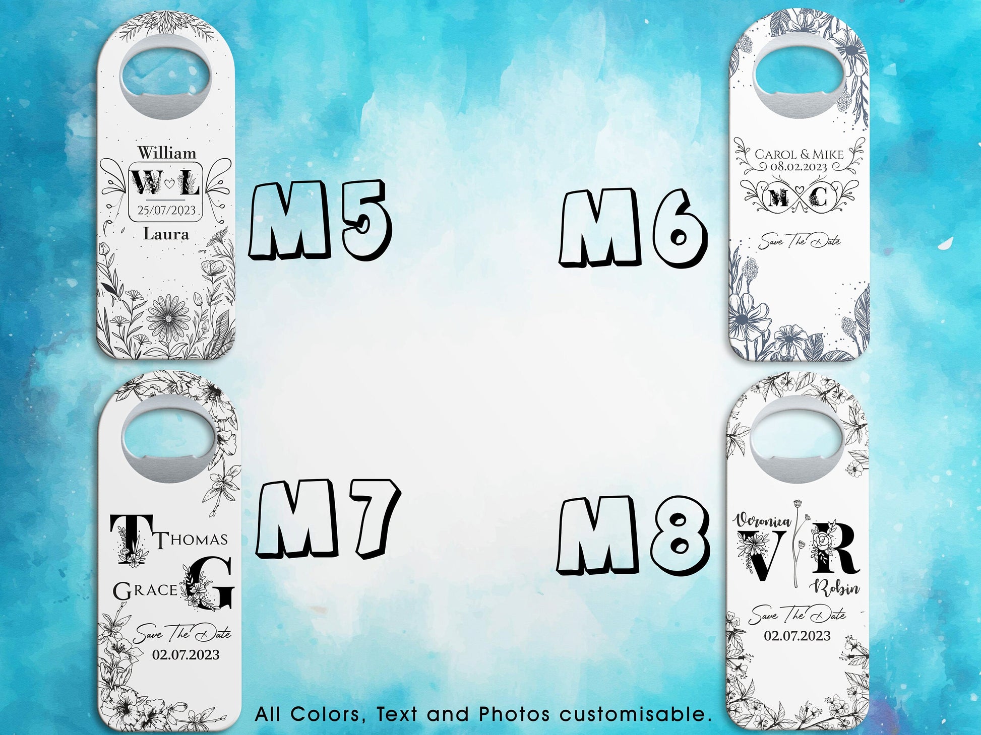 Personalized Rectangle Bottle Opener Magnet Wedding Favors - Image 3
