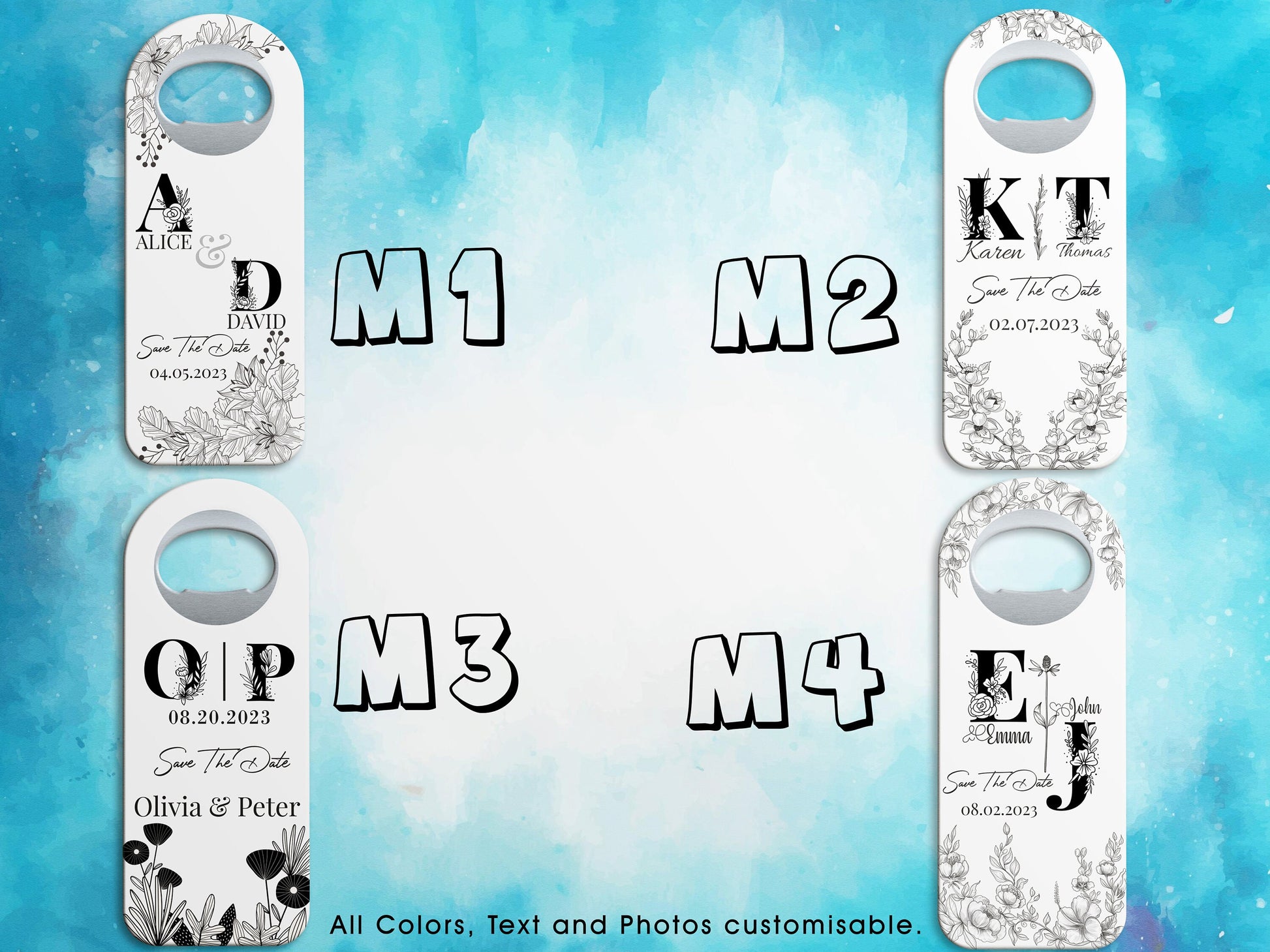 Customizable Wedding Favor: Rectangle Magnetic Bottle Opener, Save The Date - Image 2