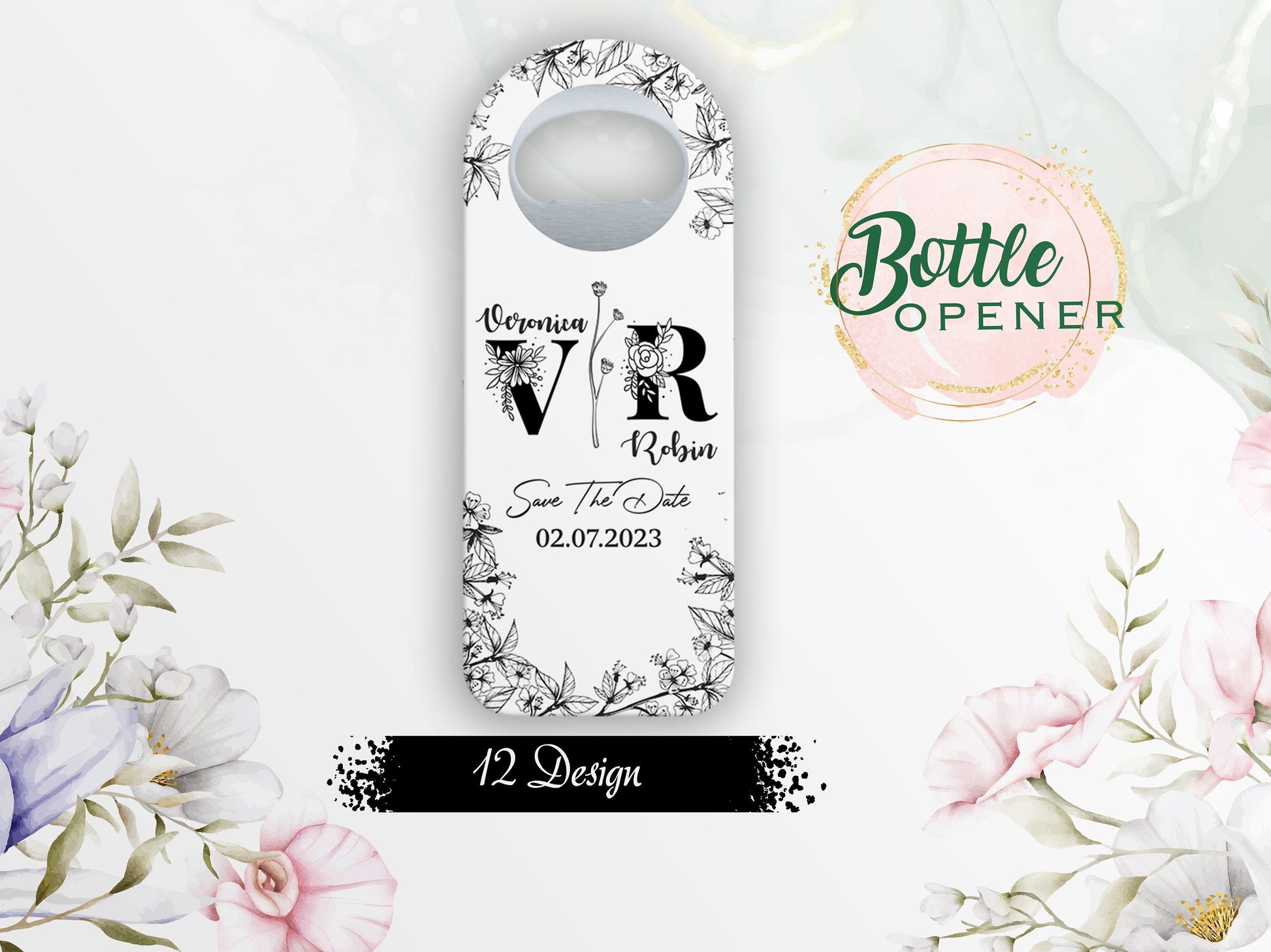 Personalized Rectangle Bottle Opener Magnet Wedding Favors - Image 1
