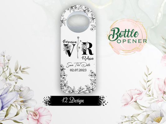 Personalized Rectangle Bottle Opener Magnet Wedding Favors - Image 1