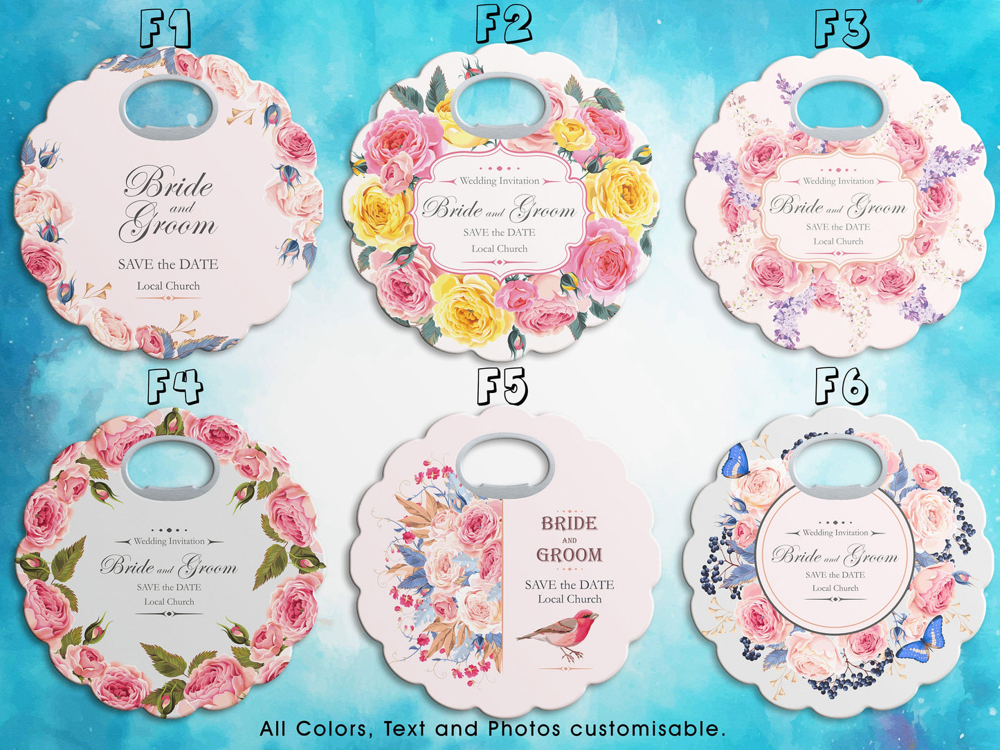 Personalized Flower Magnet Bottle Opener: Custom Wedding Favor - Image 2