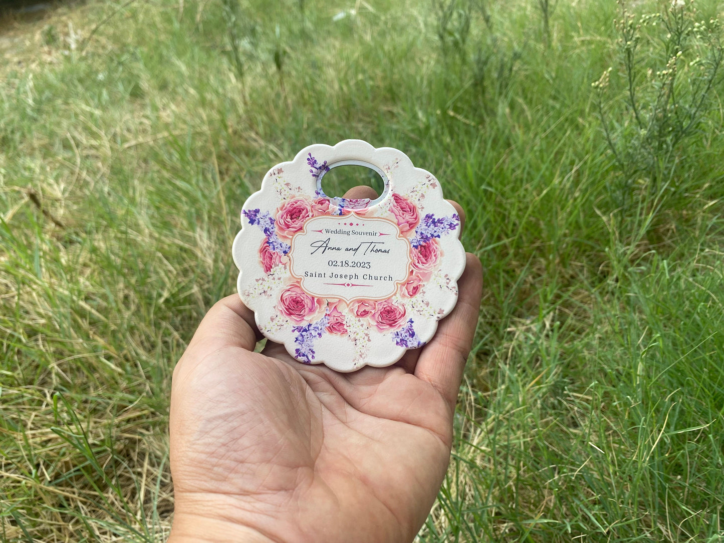 Personalized Flower Magnet Bottle Opener: Custom Wedding Favor - Image 6