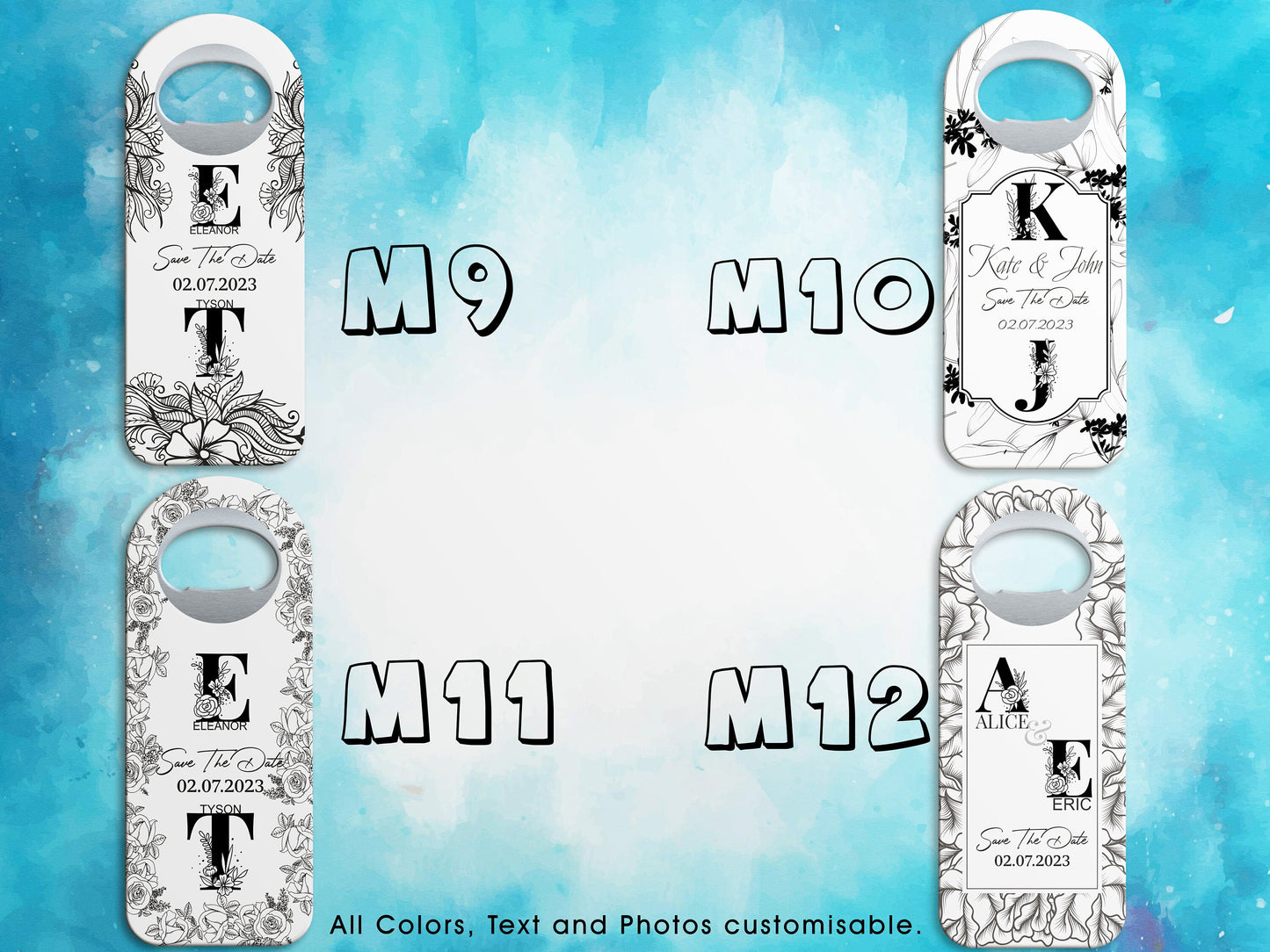 Personalized Rectangle Bottle Opener Magnet Wedding Favors - Image 4