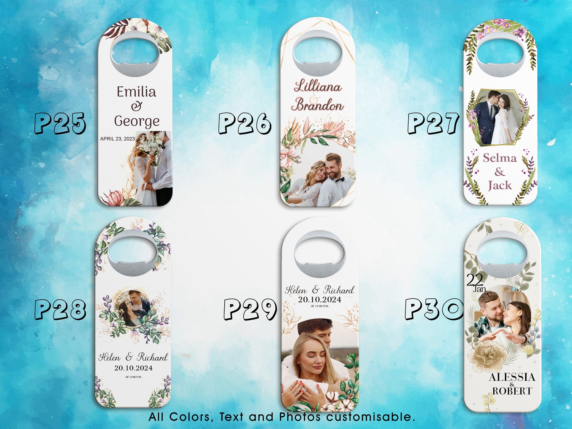 Custom Wedding Favor Bottle Opener Magnets: Bride & Groom Photo - Image 6