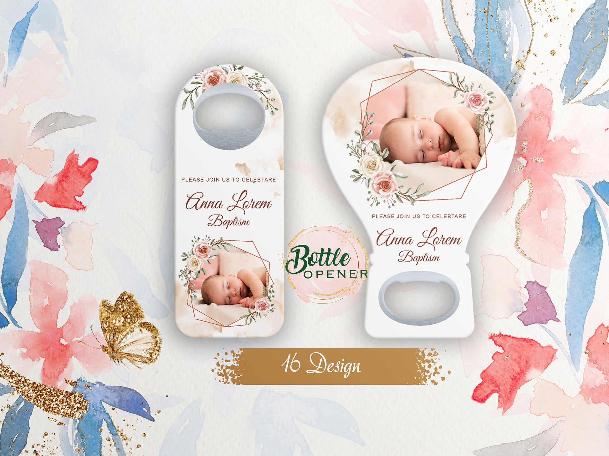 Custom Photo Magnet Favors: Baby Shower, Baptism, 1st Birthday - Image 1