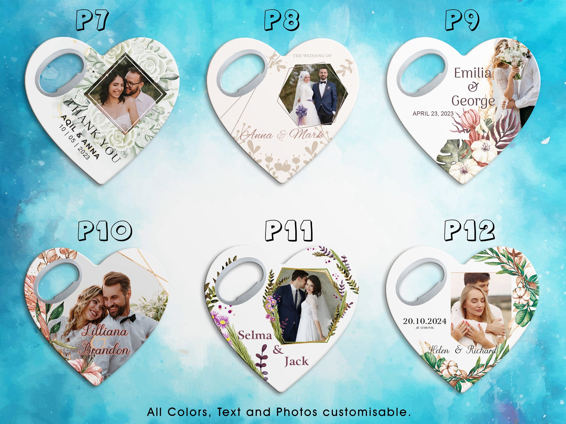 Customizable Wedding Favor For Guests in Bulk, Personalized photo wedding favors, bottle opener magnet - Image 3