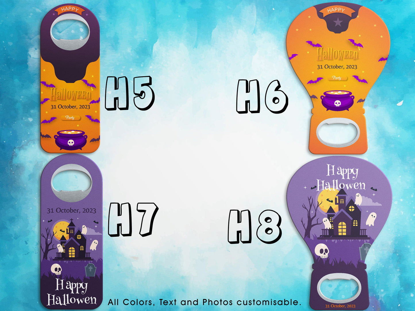 50 Pcs Halloween Favor Magnet: Personalized Trick Or Treat Bottle Opener - Image 3